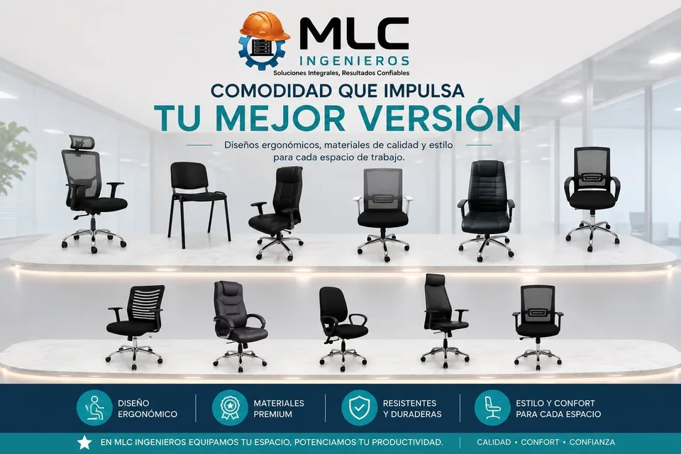 Selección de sillas de oficina en el catálogo visual de MLC Ingenieros